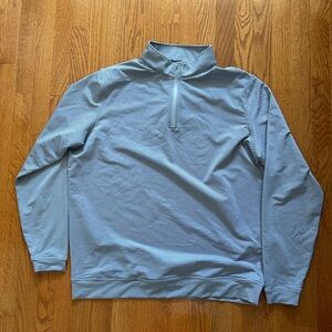 Peter Millar Blue Striped Lightweight quarter zip Pullover